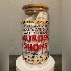 Murder Shows Graphic Hand Crafted Glass Tumbler